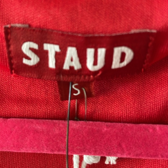 STAUD Cherry Red Organza Mini Dress NWT - Picture 4 of 6